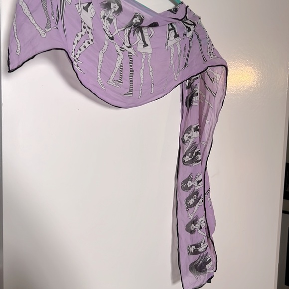 Anna Sui Purple Silk Scarf 💜 NYC Soho - Picture 2 of 5
